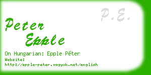 peter epple business card